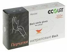 Перчатки нитриловые Ecolat черные 100 шт